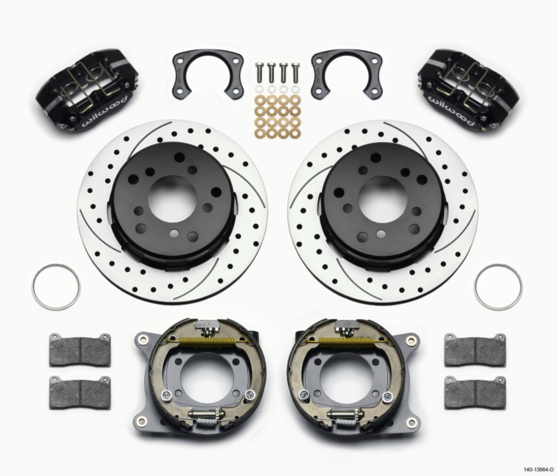 Picture of Wilwood Dynapro Lug Mount P-S Park Brake Kit Drilled Big Ford New 2-38in Off Bronco 5 x 5-50
