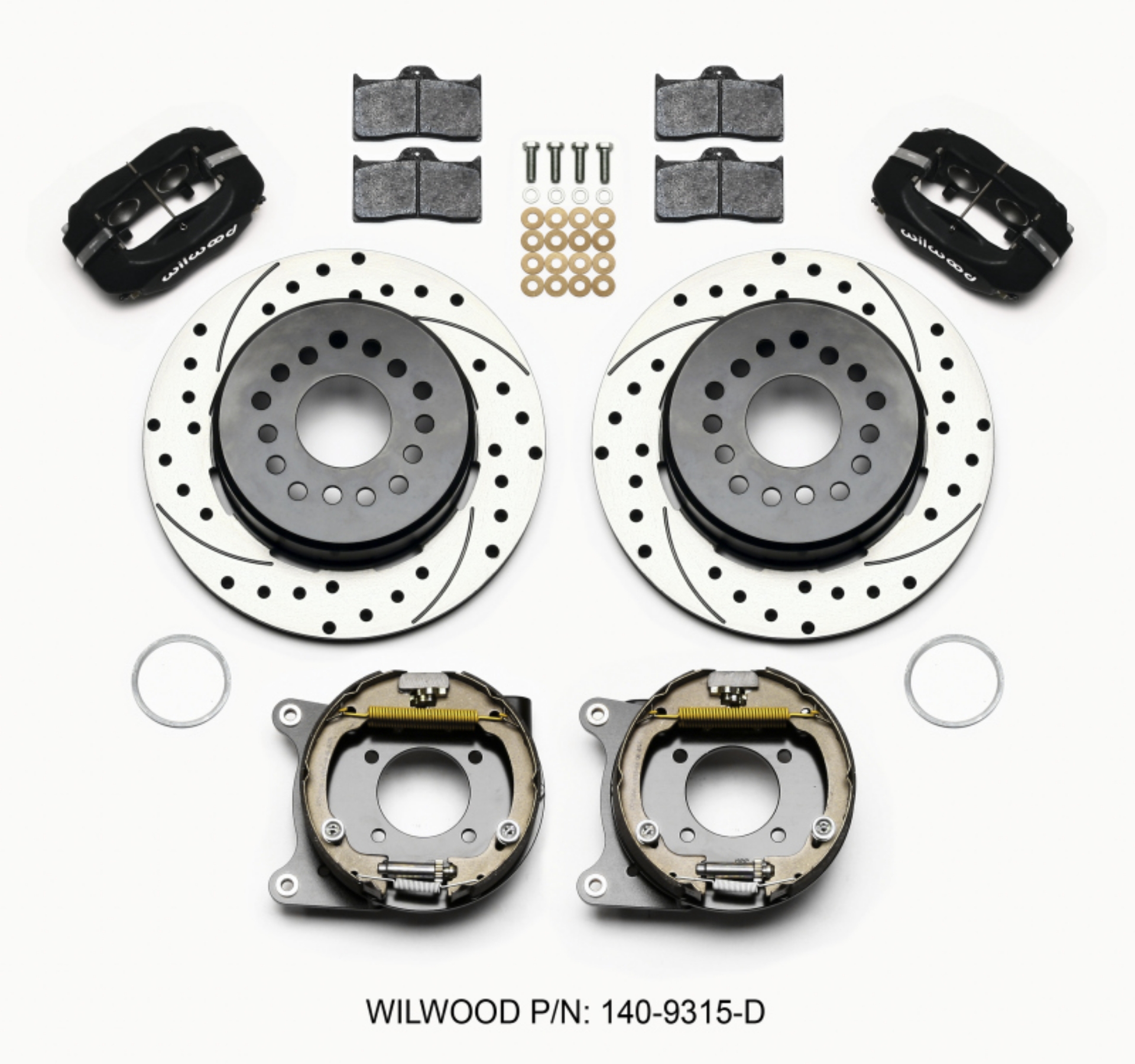 Picture of Wilwood Forged Dynalite P-S Park Brake Kit Drilled 12 Bolt 2-75in offset Staggered Shock