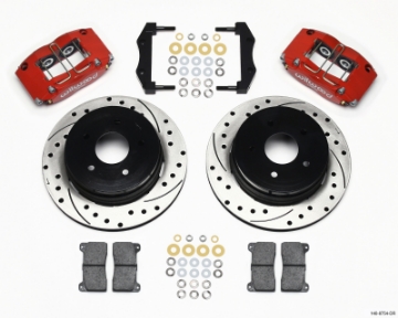 Picture of Wilwood Dynapro Radial Rear Kit 12-19in Drilled Red 2004-2006 Pontiac GTO
