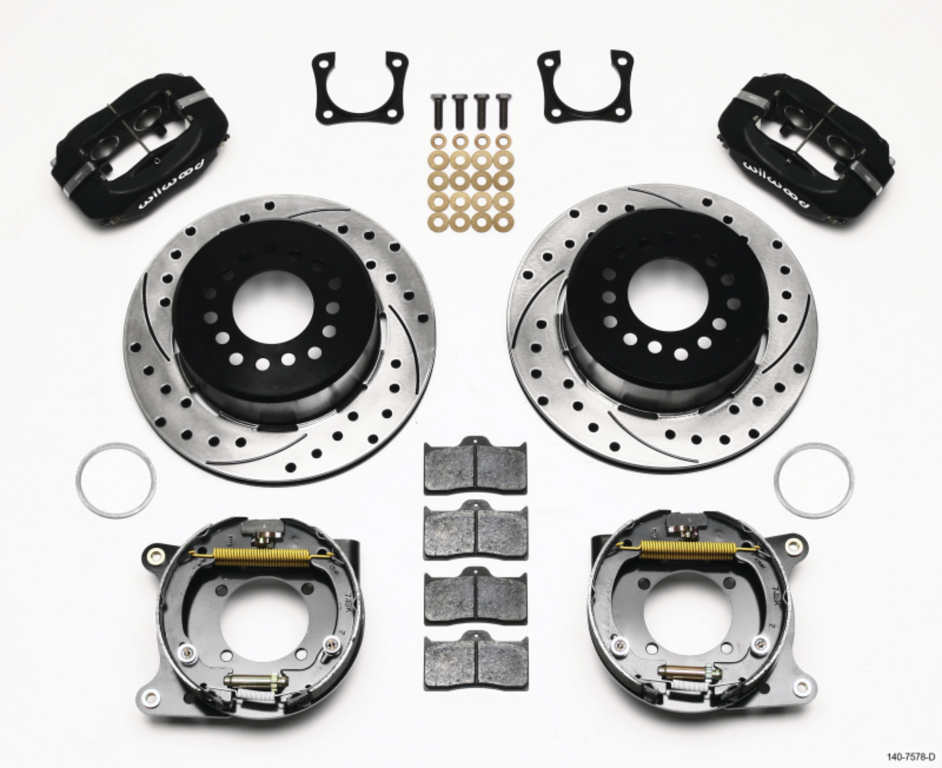 Picture of Wilwood Forged Dynalite P-S Park Brake Kit Drilled Chevy 12 Bolt-Spec 3-15in Bearing