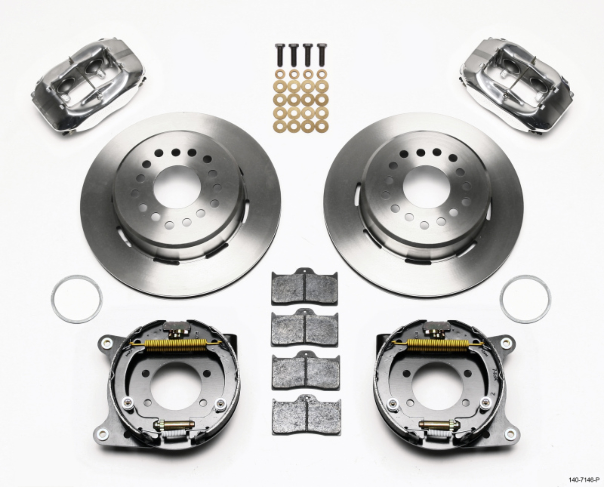 Picture of Wilwood Forged Dynalite P-S Park Brake Kit Polished Ford 8-8 w-2-5in Offset-5 Lug