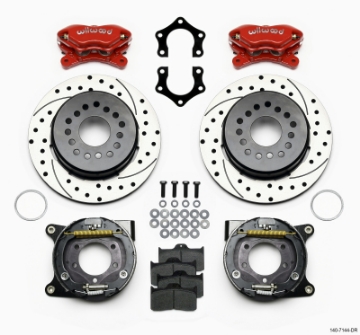 Picture of Wilwood Forged Dynalite P-S P-B Kit Drilled-Red Mopar-Dana 2-36in Off w-Snap Ring Bearing