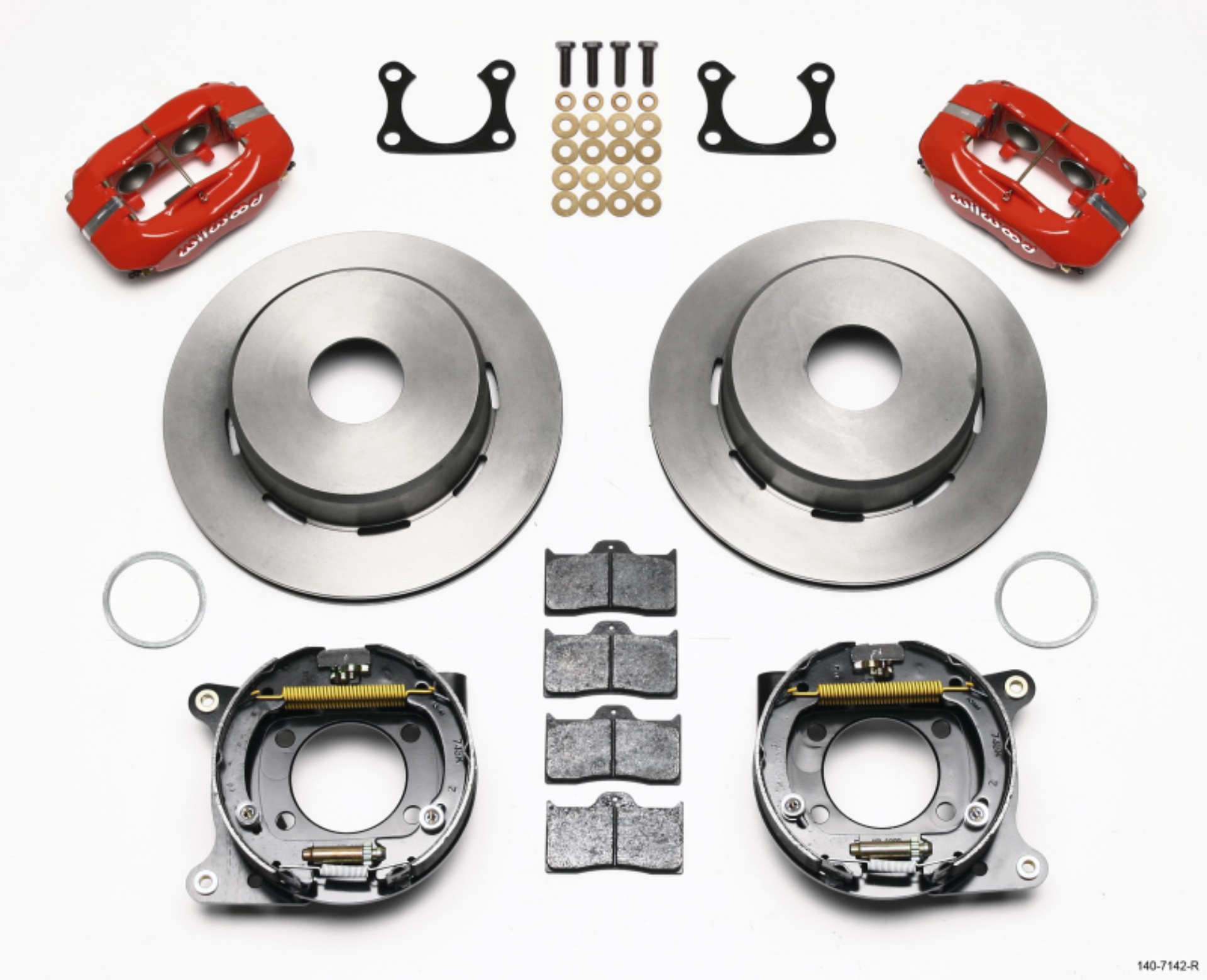 Picture of Wilwood Forged Dynalite P-S Park Brake Kit Red Big Ford 2-36in Offset Currie Blank