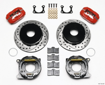 Picture of Wilwood Forged Dynalite P-S Park Brake Kit Drilled Red Big Ford 2-36in Offset Currie Blank