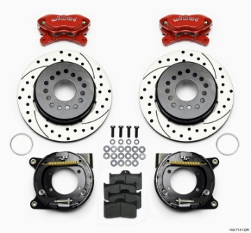 Picture of Wilwood Forged Dynalite P-S P-B Kit Drilled-Red Chevy 12 Bolt w- C-Clips
