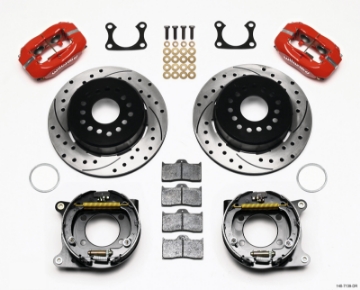 Picture of Wilwood Forged Dynalite P-S P-B Kit Drilled-Red Big Ford 2-36in Offset