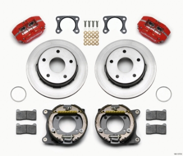 Picture of Wilwood Dynapro Lug Mount P-S Park Brake Kit Red Big Ford 2-00in Off Bronco 5 x 5-50