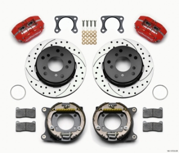 Picture of Wilwood Dynapro Lug Mount P-S Park Brake Kit Drilled Red Big Ford 2-00in Off Bronco 5 x 5-50
