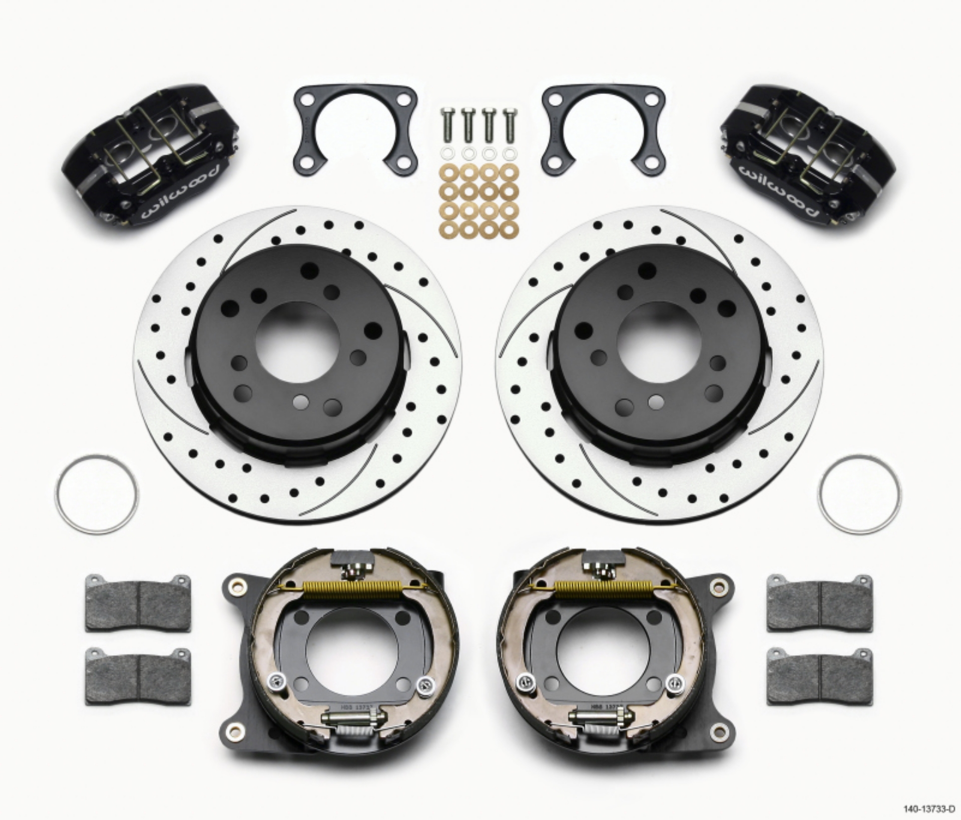 Picture of Wilwood Dynapro Lug Mount P-S Park Brake Kit Drilled Big Ford 2-00in Off Bronco 5 x 5-50