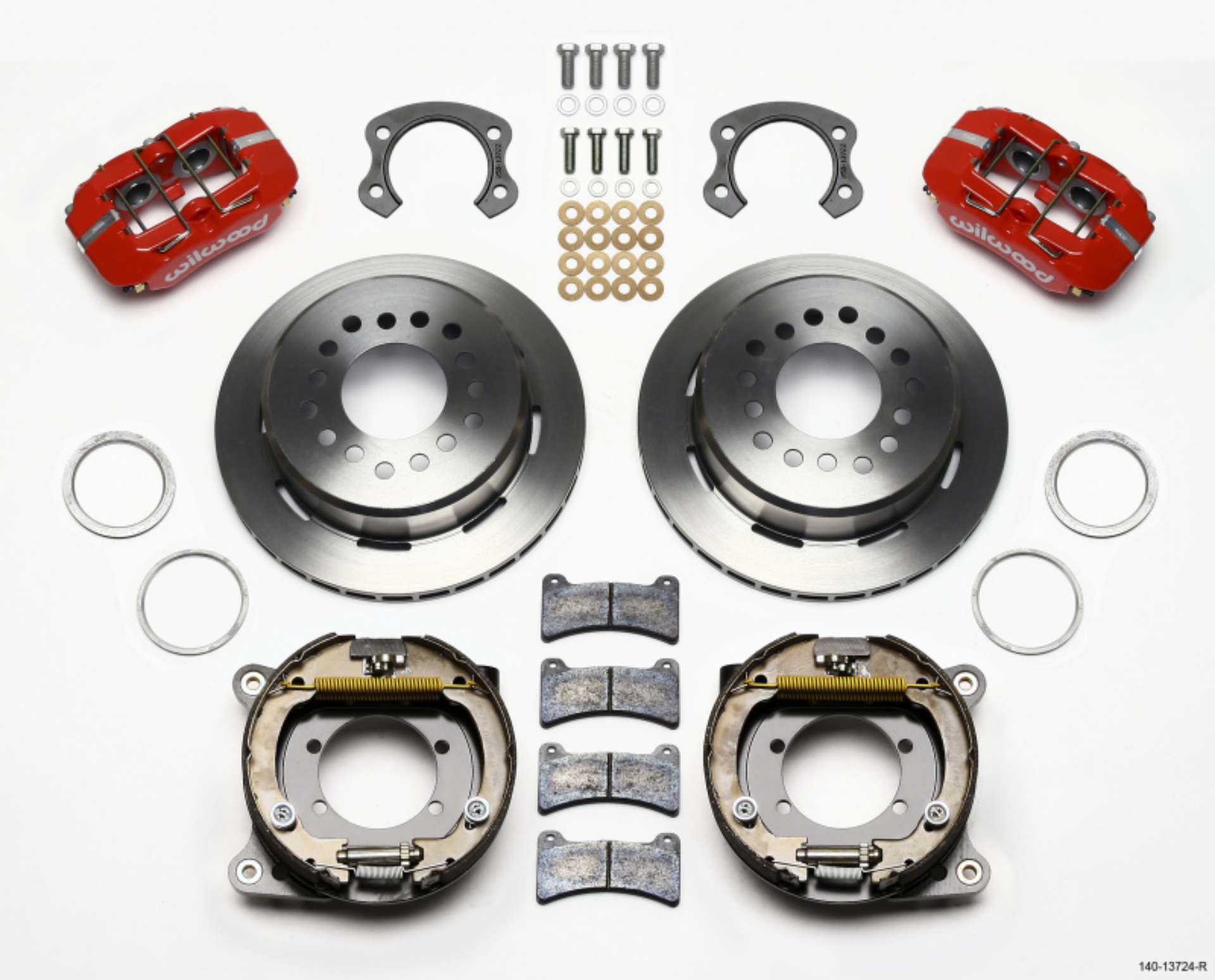 Picture of Wilwood Dynapro Low-Profile 11-00in P-Brake Kit - Red Ford 8-8 Special w-2-50in Offset-5 Lug
