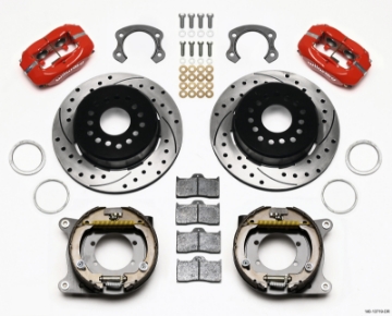 Picture of Wilwood Forged Dynalite P-S Park Brake Kit Drilled Red Ford 8-8 Special w-2-50in Offset-5 Lug