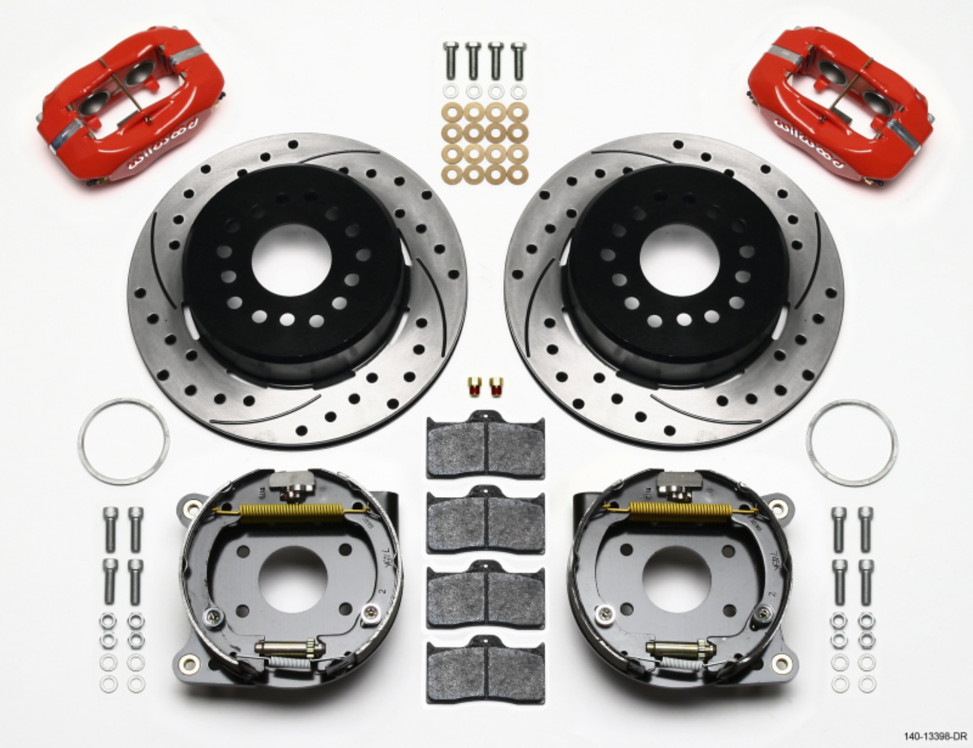 Picture of Wilwood Forged Dynalite P-S P-B Kit Drilled-Red AMC 71-74 2-60in Offset