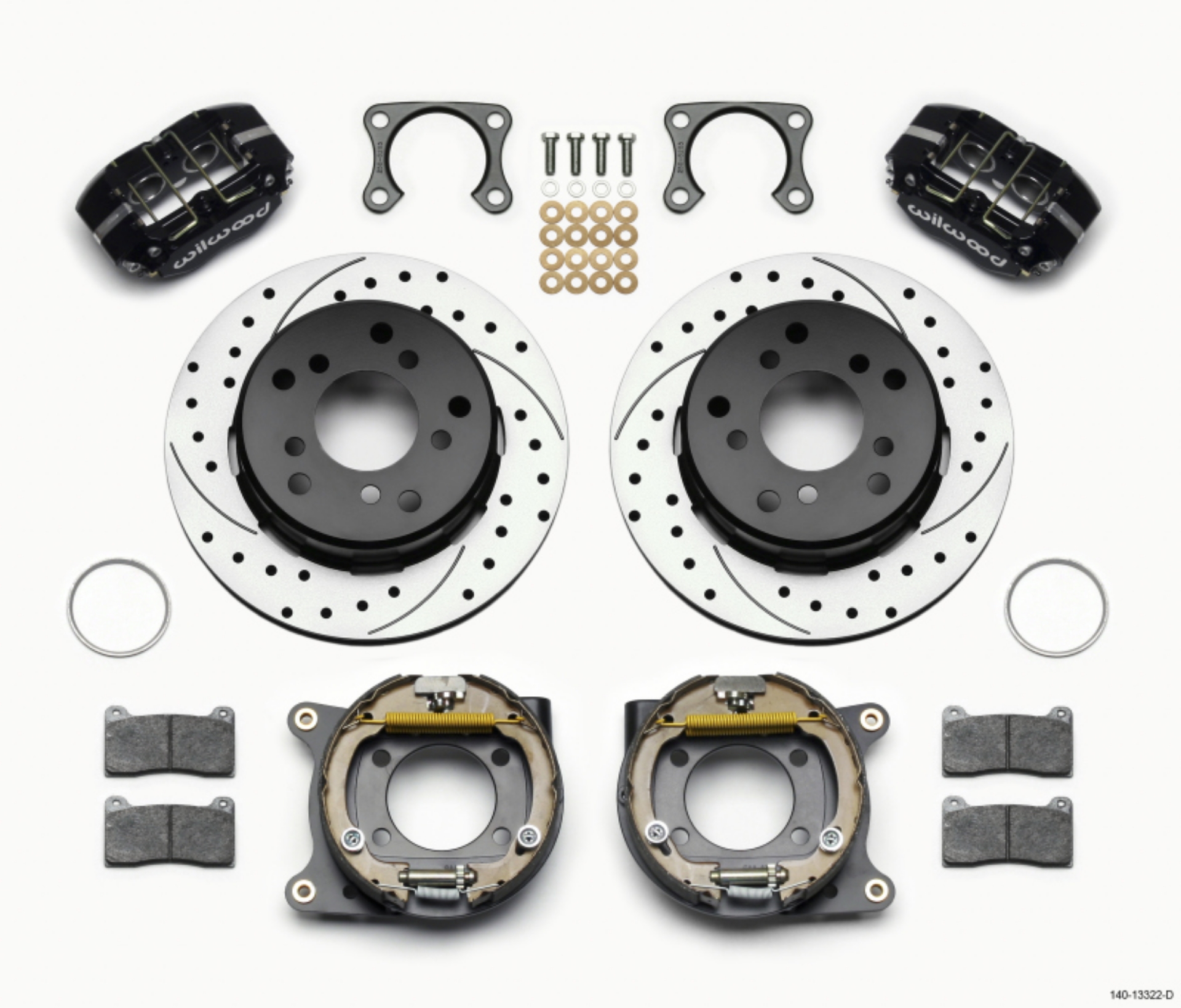 Picture of Wilwood Dynapro Lug Mount P-S Park Brake Kit Drilled Big Ford 2-36in Off Bronco 5 x 5-50