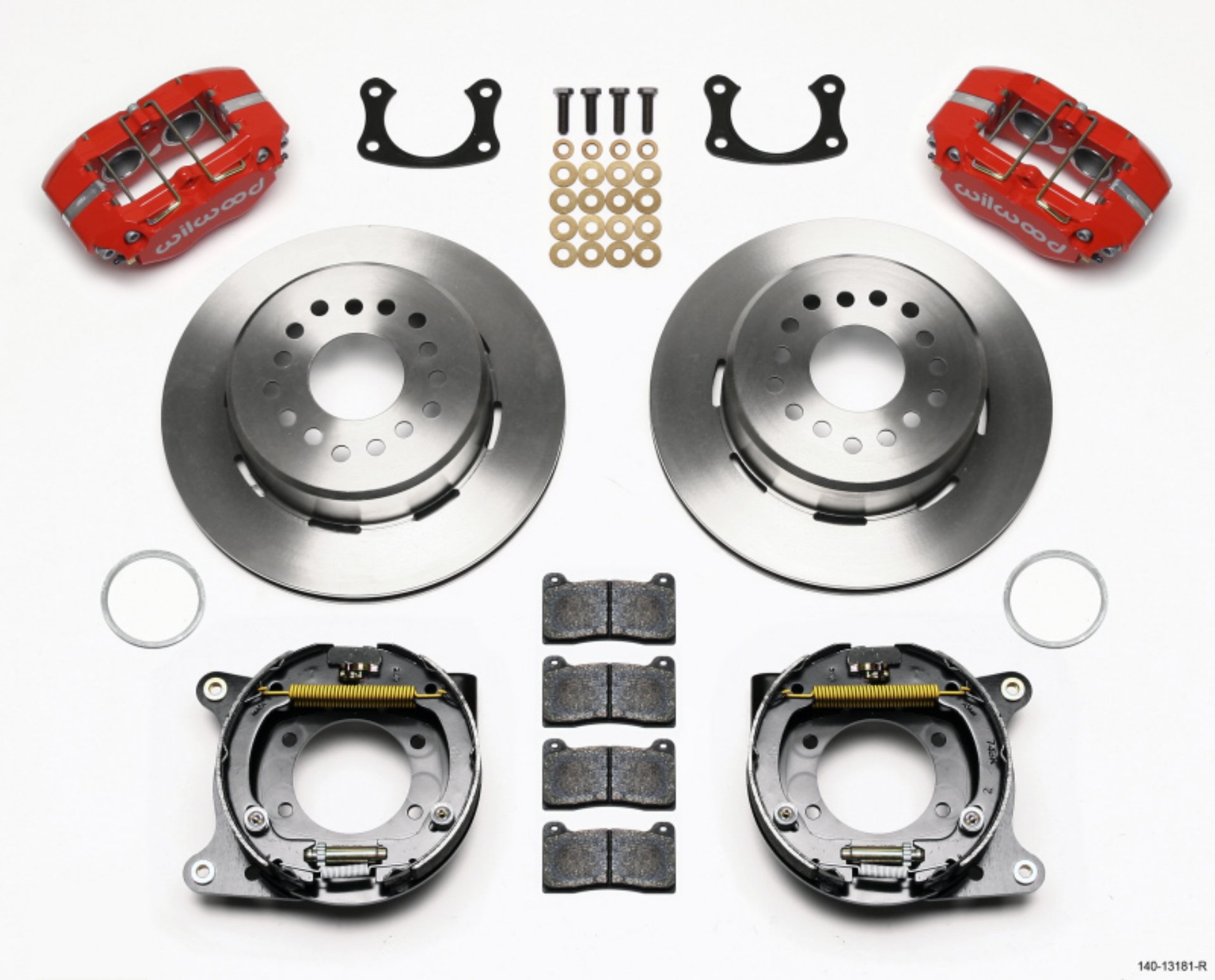Picture of Wilwood Dynapro Lug Mount P-S Park Brake Kit Red New Big Ford 2-50in Offset