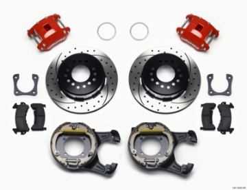 Picture of Wilwood D154 P-S P-B Kit Drilled-Red 12 Bolt 2-81in Offset Staggered Shock