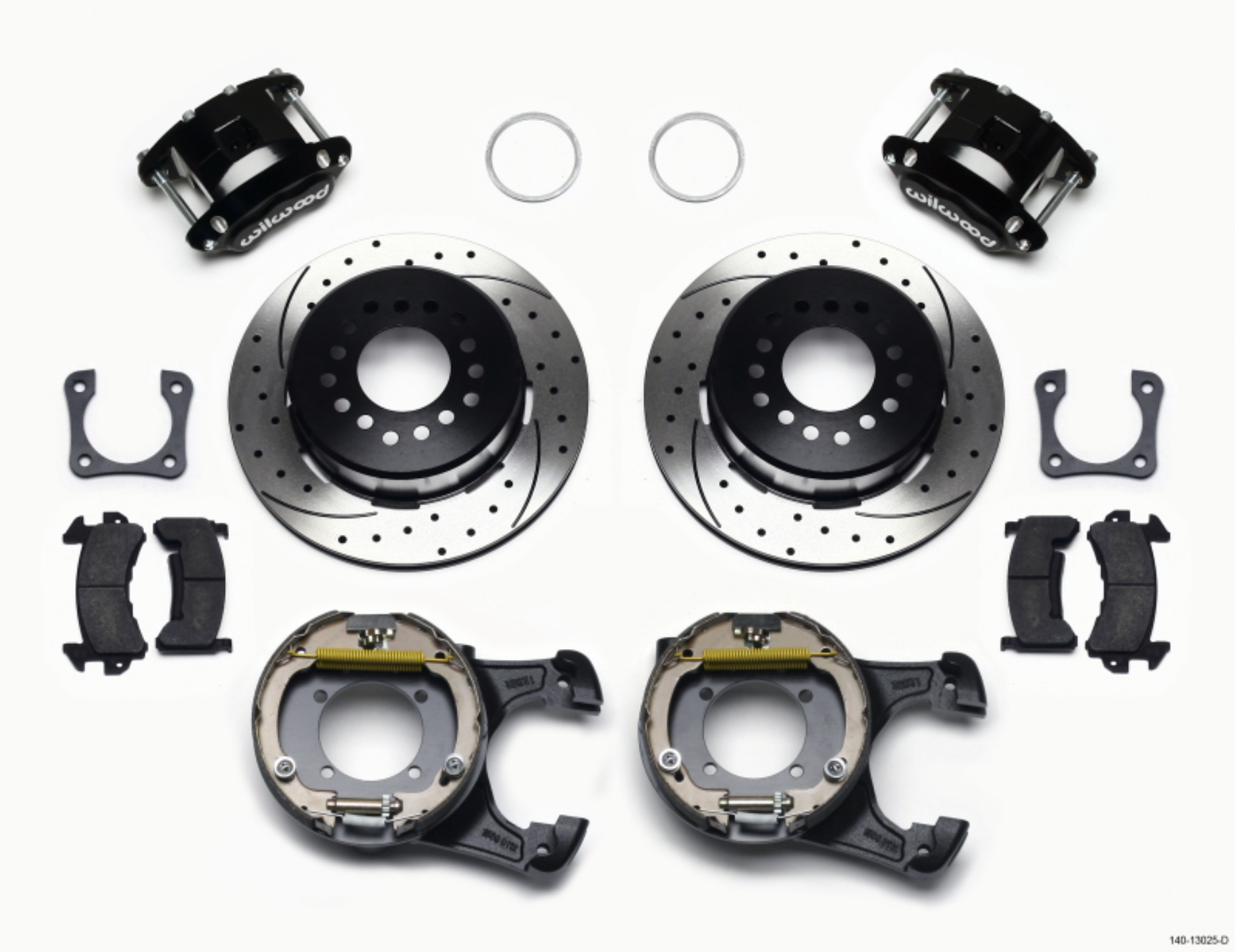 Picture of Wilwood D154 P-S Park Brake Kit Drilled 12 Bolt 2-81in Offset Staggered Shock