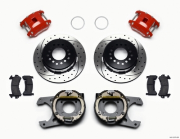 Picture of Wilwood D154 P-S P-B Kit Drilled-Red 12 Bolt 2-75in offset Staggered Shock