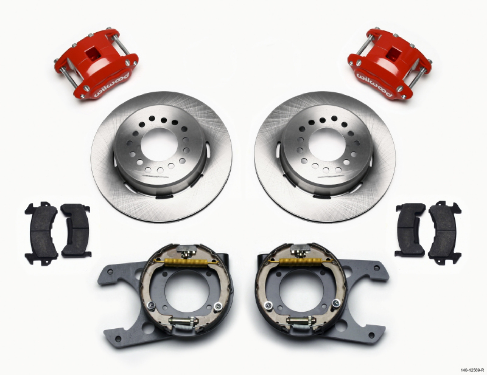 Picture of Wilwood D154 P-S Park Brake Kit Red Chevy C-10 2-42 Offset 5-lug