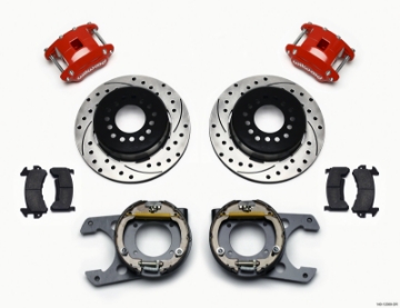Picture of Wilwood D154 P-S P-B Kit Drilled-Red Chevy C-10 2-42 Offset 5-lug