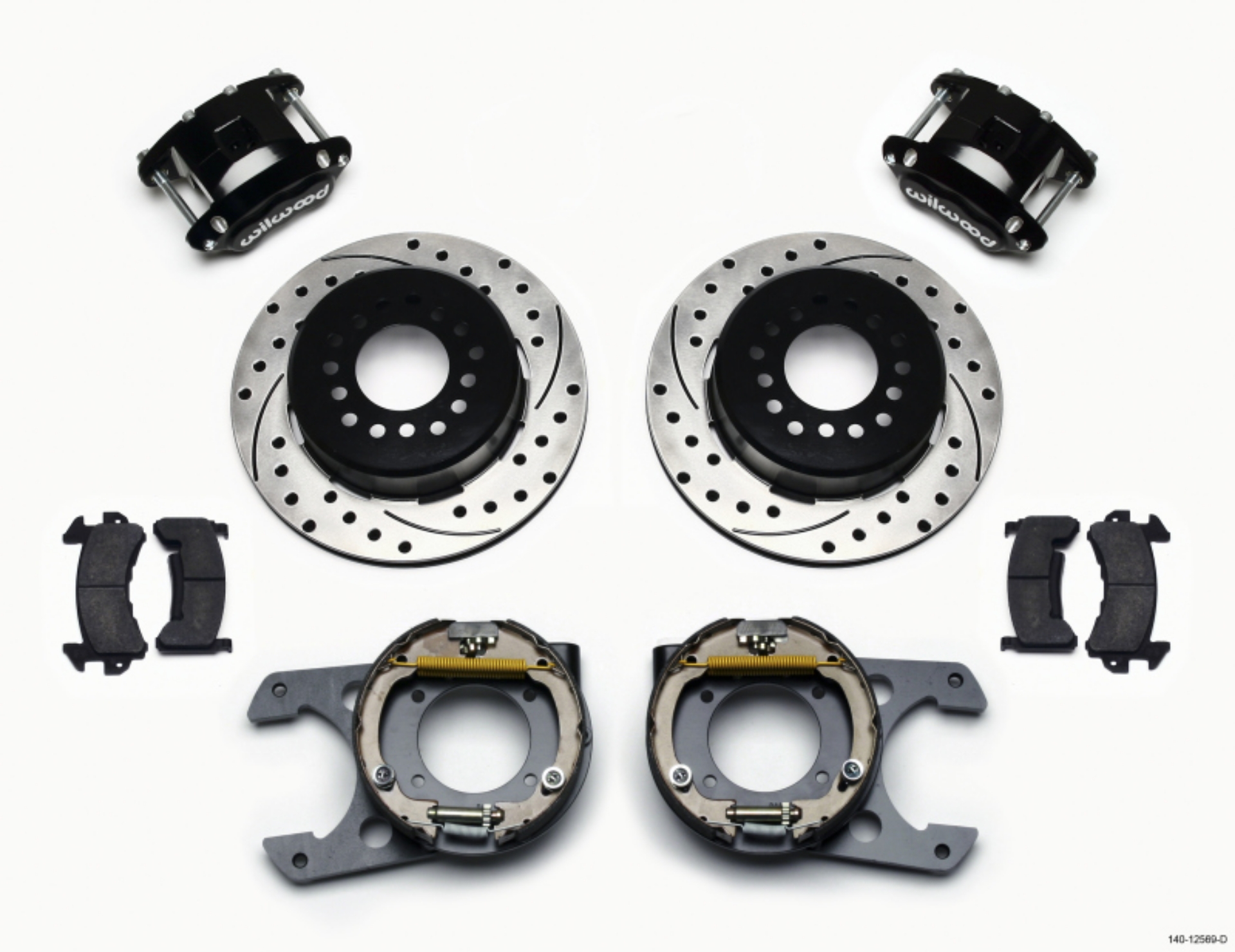 Picture of Wilwood D154 P-S Park Brake Kit Drilled Chevy C-10 2-42 Offset 5-lug