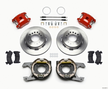 Picture of Wilwood D154 P-S Park Brake Kit Red Jeep Dana 35 2-56 Off 5-lug w- lines