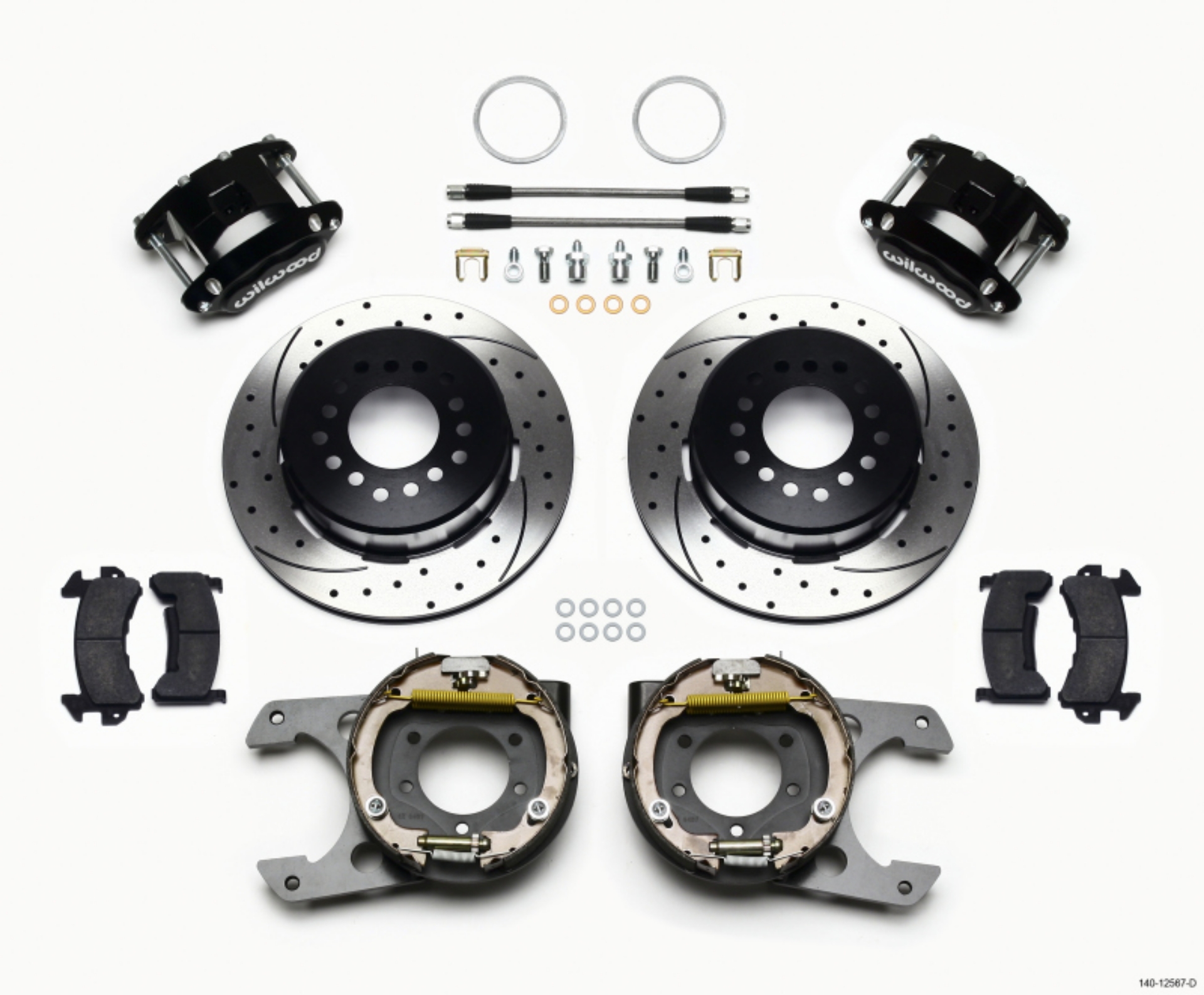 Picture of Wilwood D154 P-S Park Brake Kit Drilled Jeep Dana 35 2-56 Off 5-lug w- lines