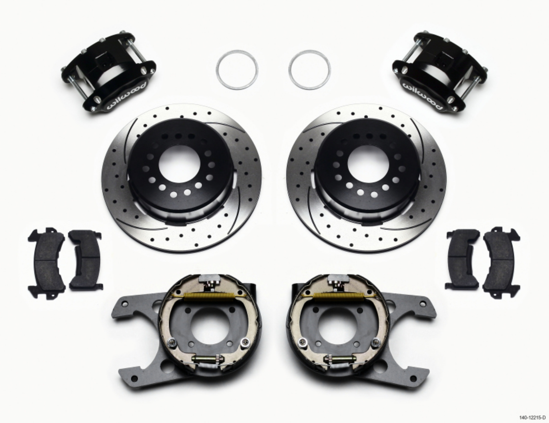 Picture of Wilwood D154 P-S Park Brake Kit Drilled Chevy 12 Bolt 2-75in Off w- C-Clips
