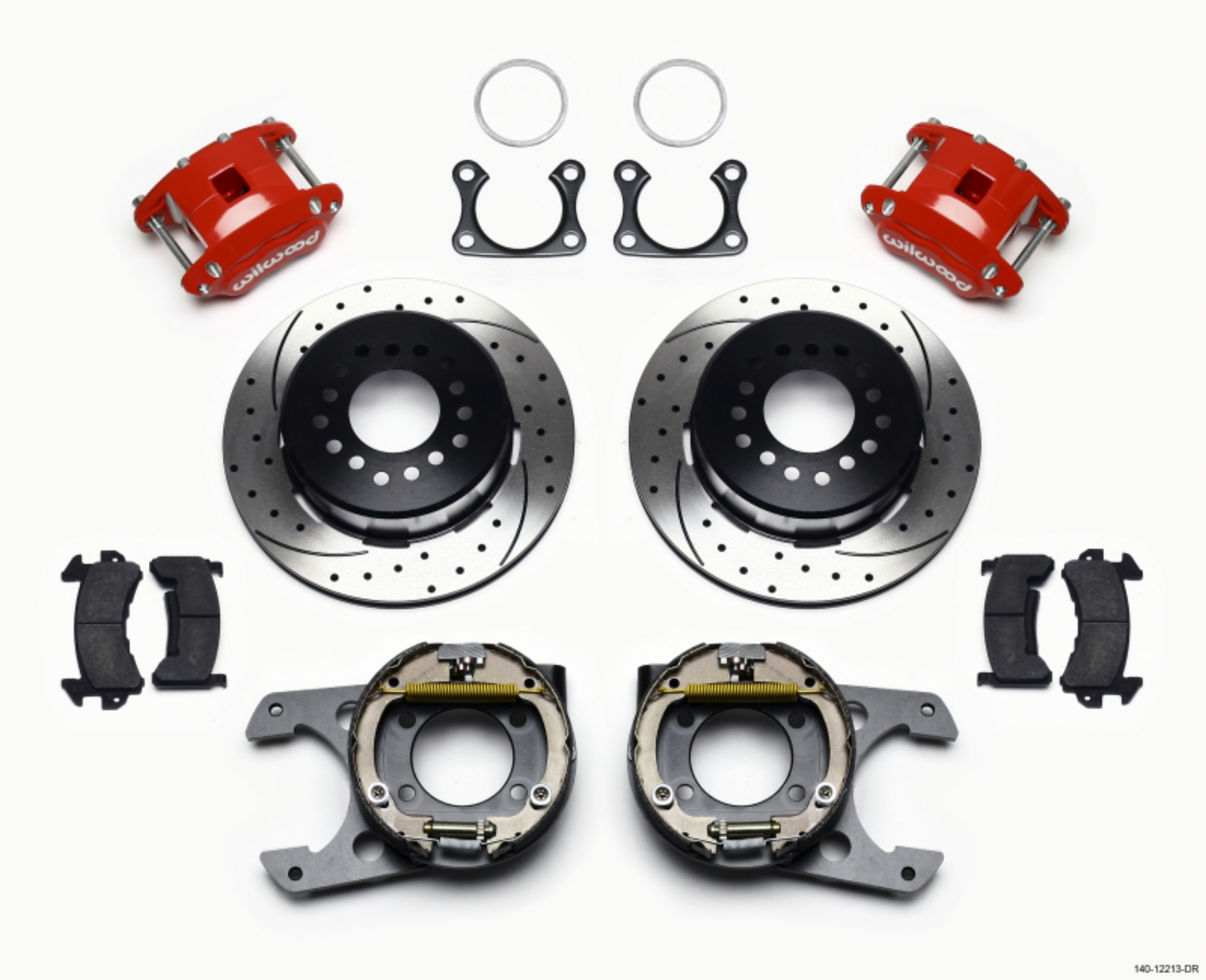 Picture of Wilwood D154 P-S P-B Kit Drilled-Red Big Ford 2-36in Offset