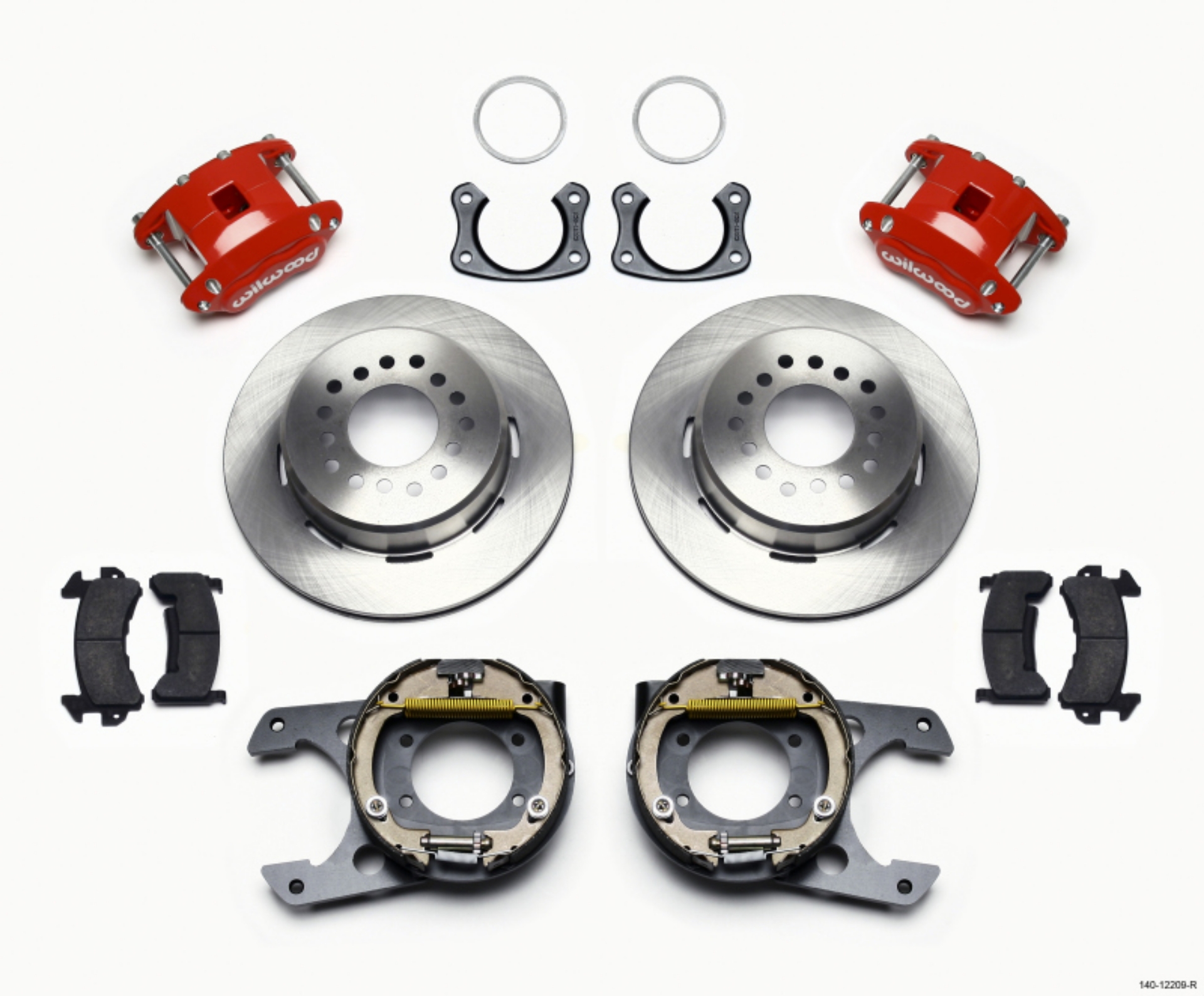 Picture of Wilwood D154 P-S Park Brake Kit Red New Big Ford 2-50in Offset