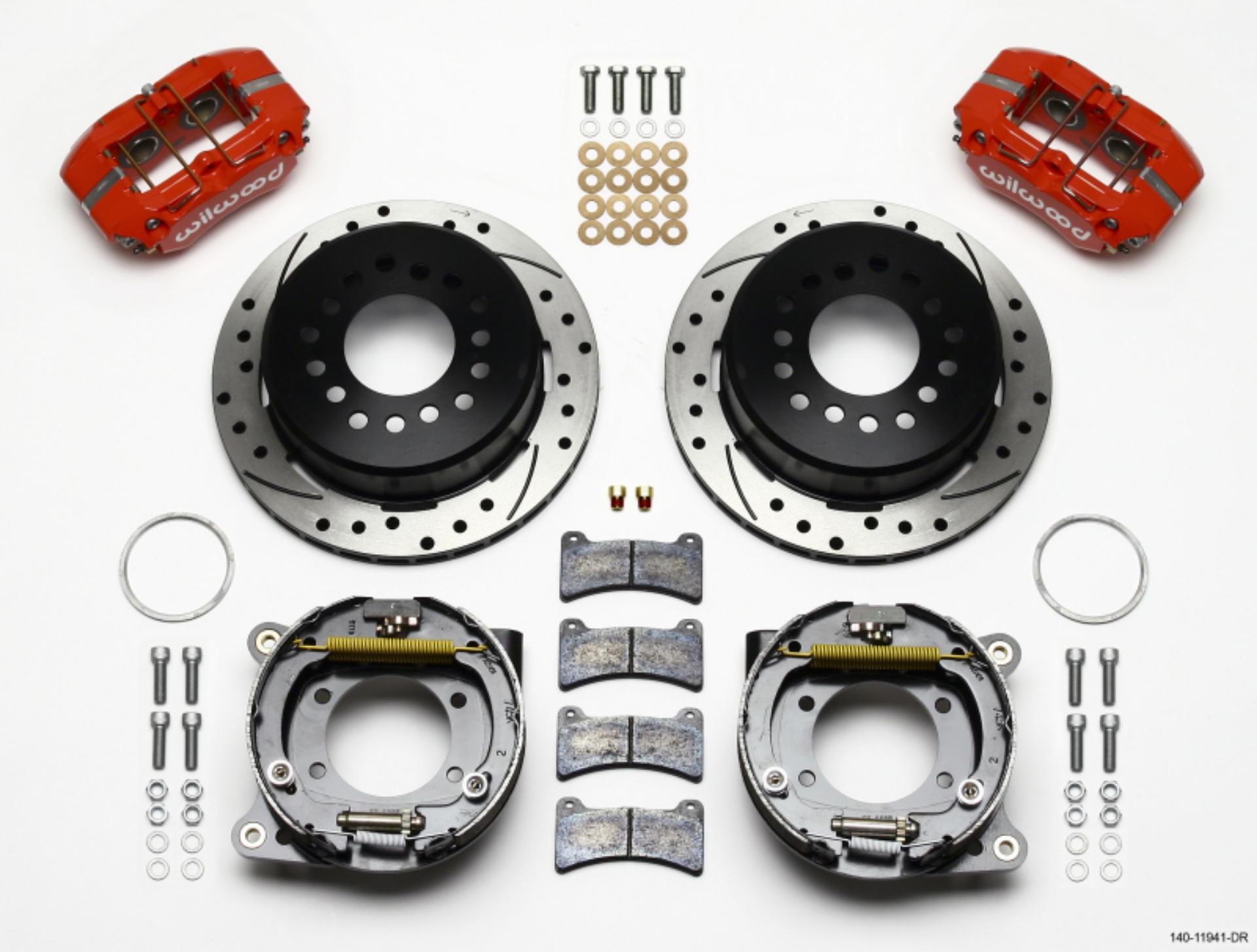 Picture of Wilwood Dynapro Low-Profile 11-00in P-Brake Kit Drill-Red AMC 71-74 2-60in Offset
