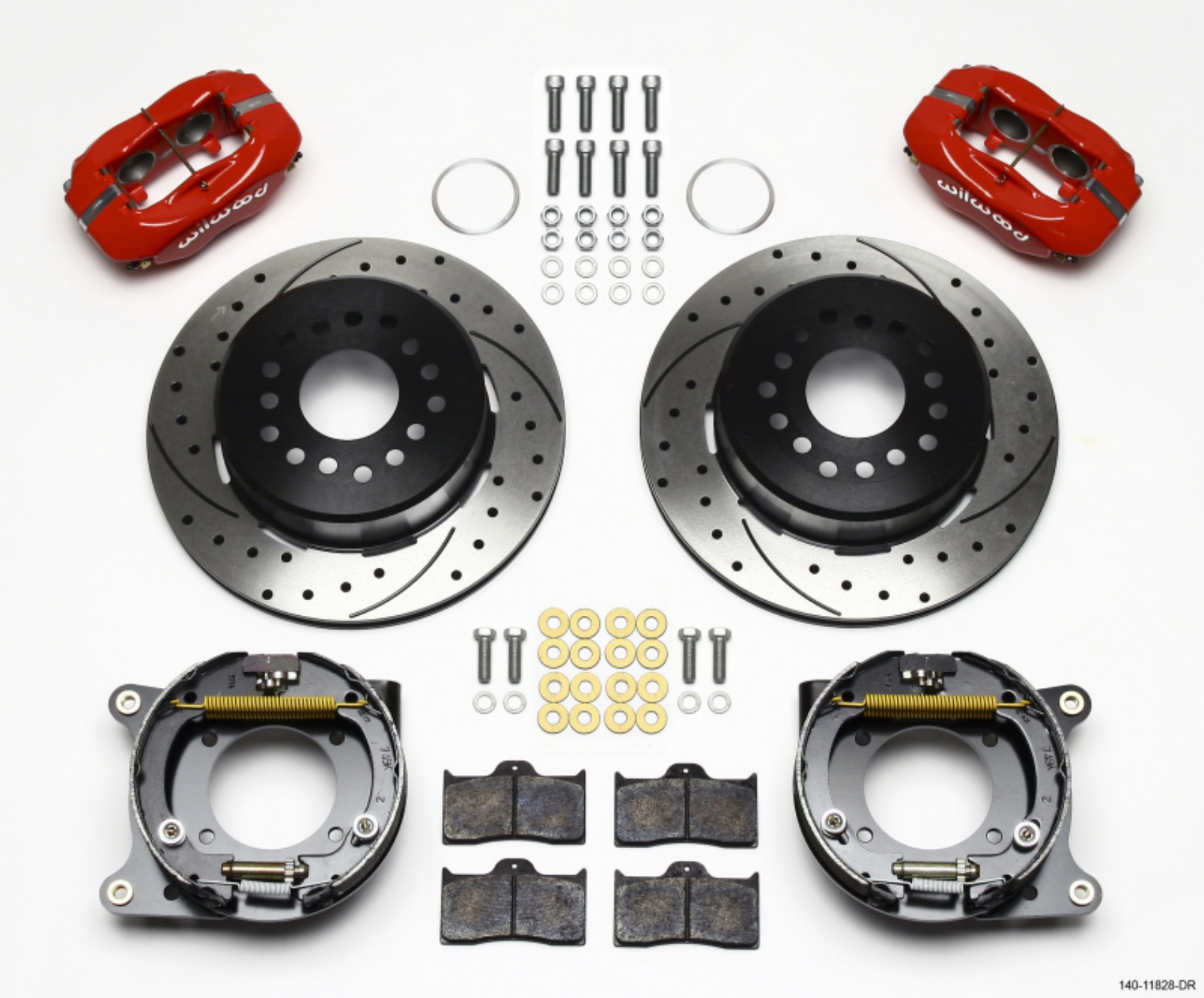 Picture of Wilwood Forged Dynalite P-S Park Brake Kit Drill-Red Impala 59-64 - Corvette 57-62