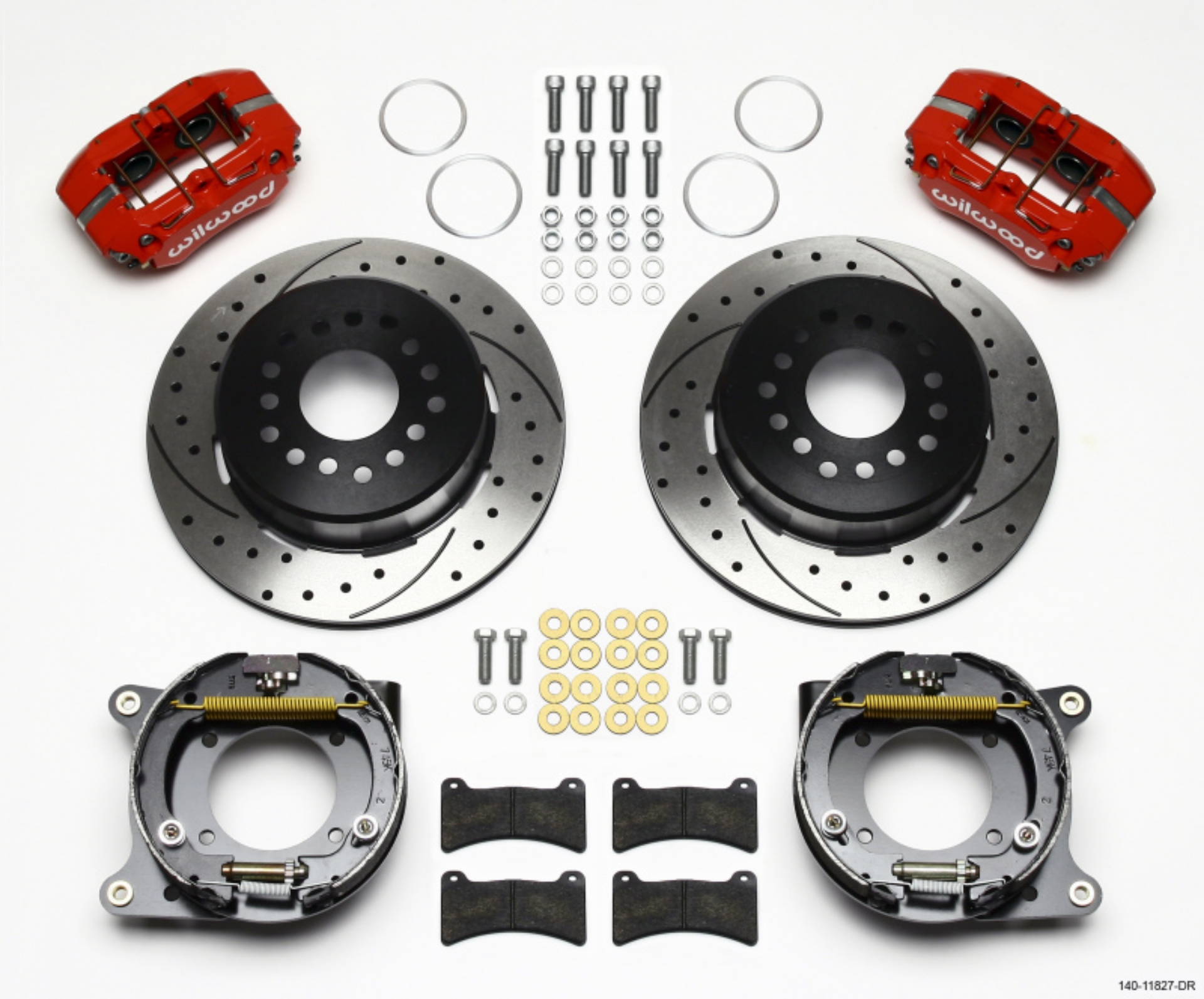 Picture of Wilwood Dynapro Low-Profile 11-00in P-Brake Kit Drill-Red Impala 59-64 - Corvette 57-62