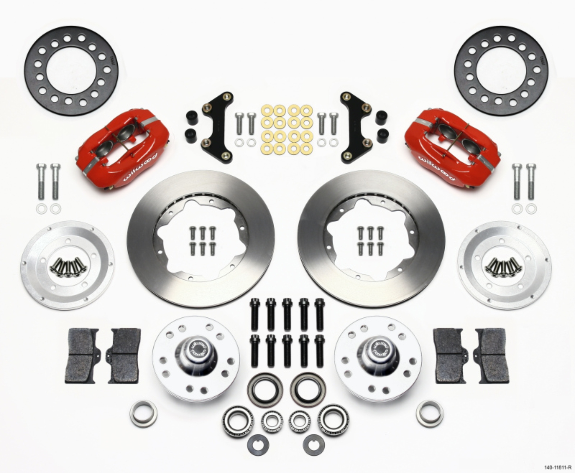Picture of Wilwood Forged Dynalite Front Kit 11-00in Red 49-54 Chevy - 53-62 Corvette