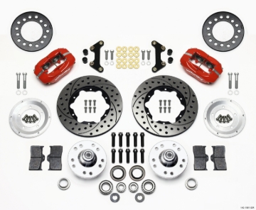 Picture of Wilwood Forged Dynalite Front Kit 11-00in Drill-Red 49-54 Chevy - 53-62 Corvette