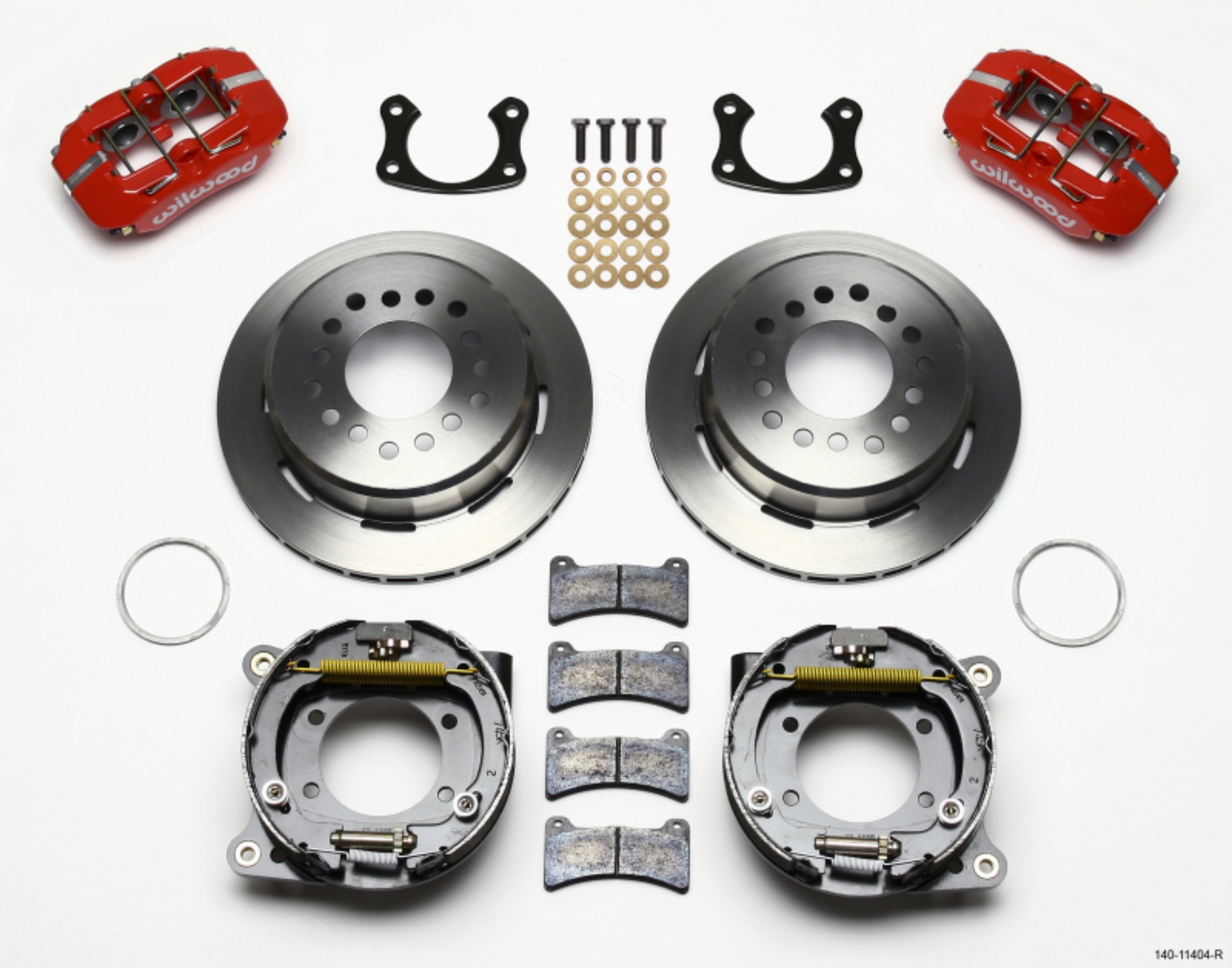 Picture of Wilwood Dynapro Low-Profile 11-00in P-Brake Kit - Red New Big Ford 2-50in Off Front Mount