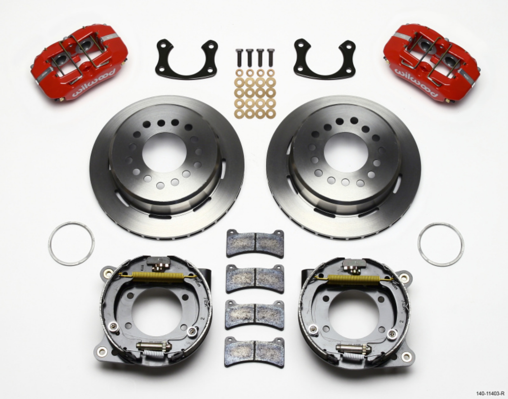 Picture of Wilwood Dynapro Low-Profile 11-00in P-Brake Kit - Red Small Ford 2-50in Offset