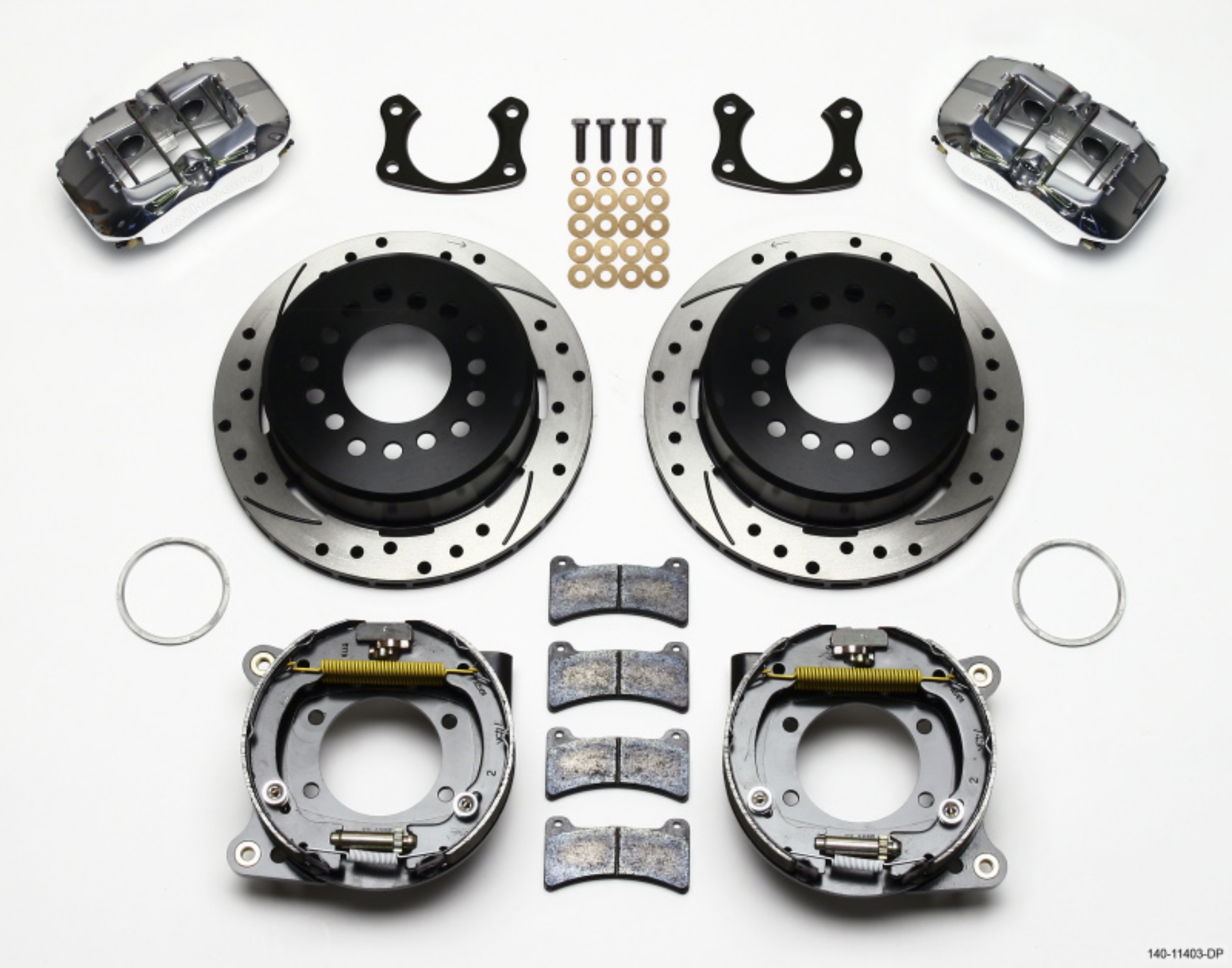 Picture of Wilwood Dynapro Low-Profile 11-00in P-Brake Kit Drill-Pol Small Ford 2-50in Offset