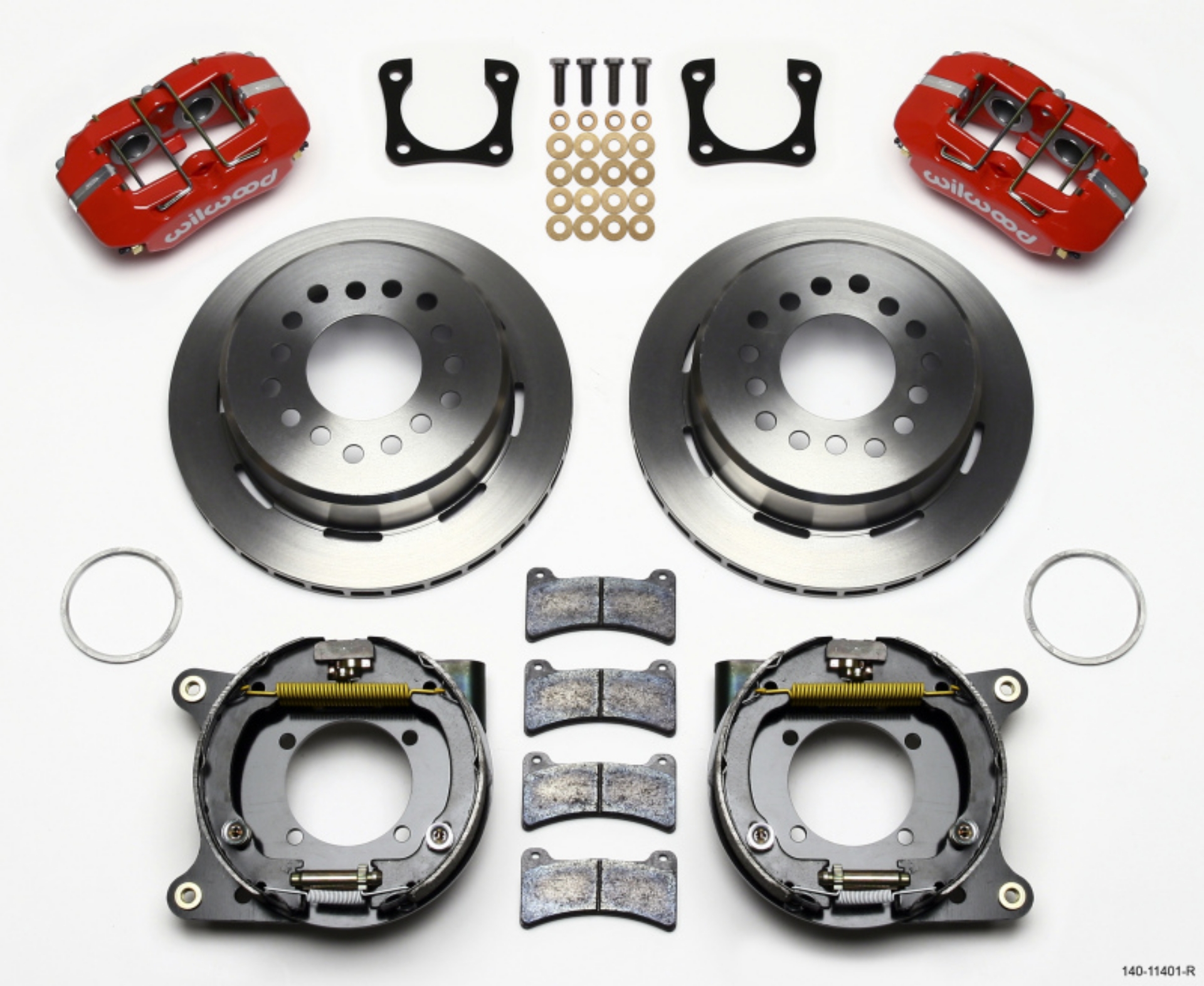Picture of Wilwood Dynapro Low-Profile 11-00in P-Brake Kit - Red Chevy 12 Bolt Spcl 2-81in Offset