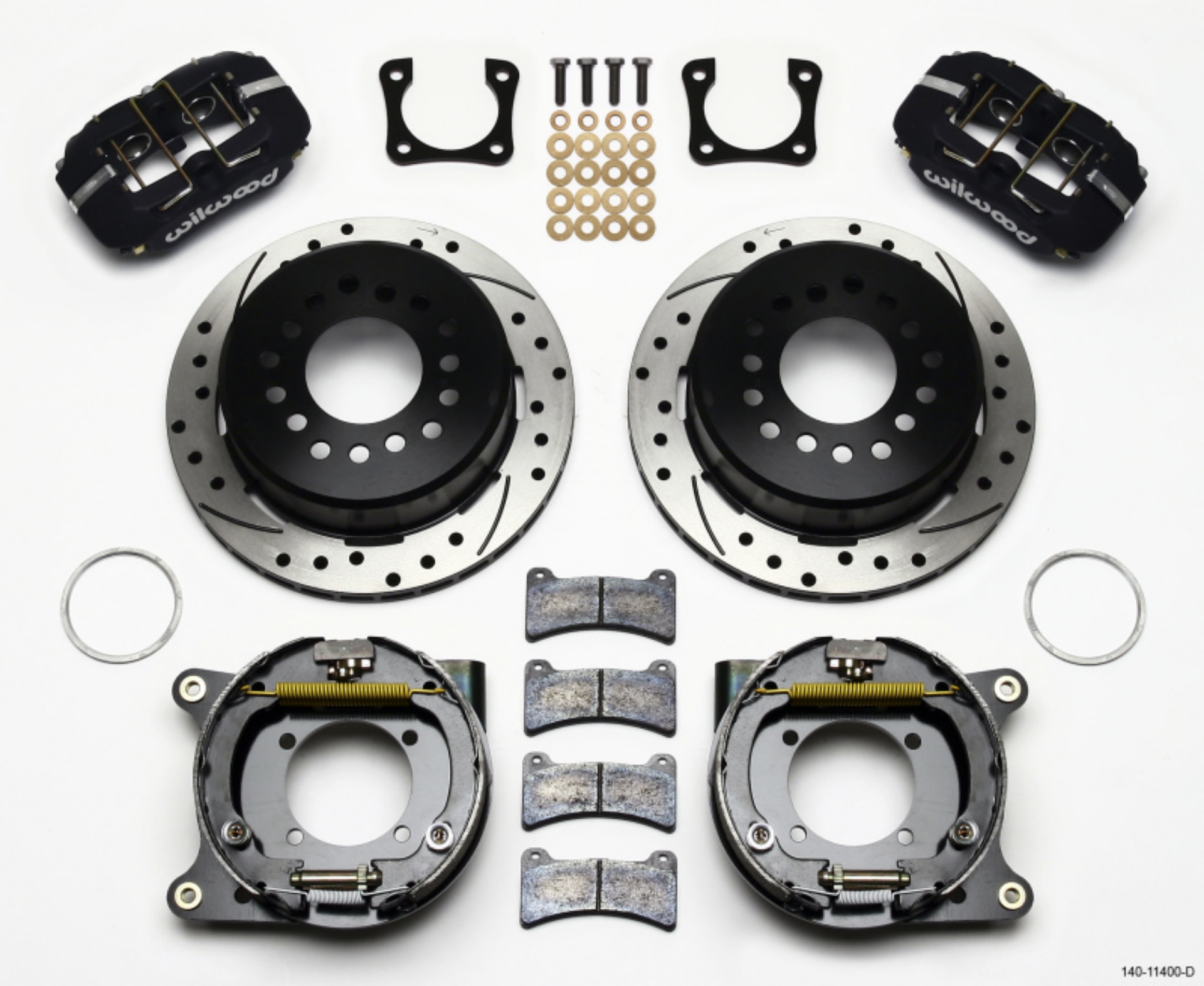 Picture of Wilwood Dynapro Low-Profile 11-00in P-Brake Kit Drilled Chevy 12 Bolt Spcl 2-81in Off Stag Mount