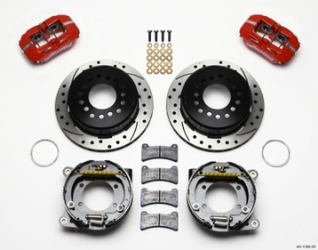 Picture of Wilwood Dynapro Low-Profile 11-00in P-Brake Kit Drill-Red 93-97 Camaro-Firebird 2-75in Offset