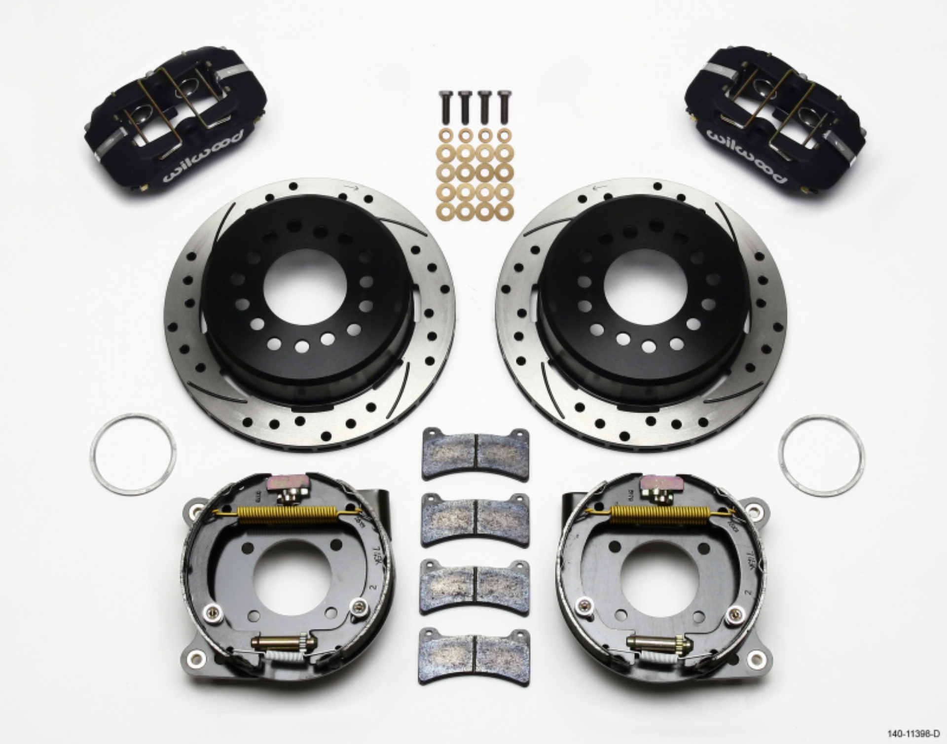 Picture of Wilwood Dynapro Low-Profile 11-00in P-Brake Kit Drilled Chevy 12 Bolt 2-75in Off w- C-Clips