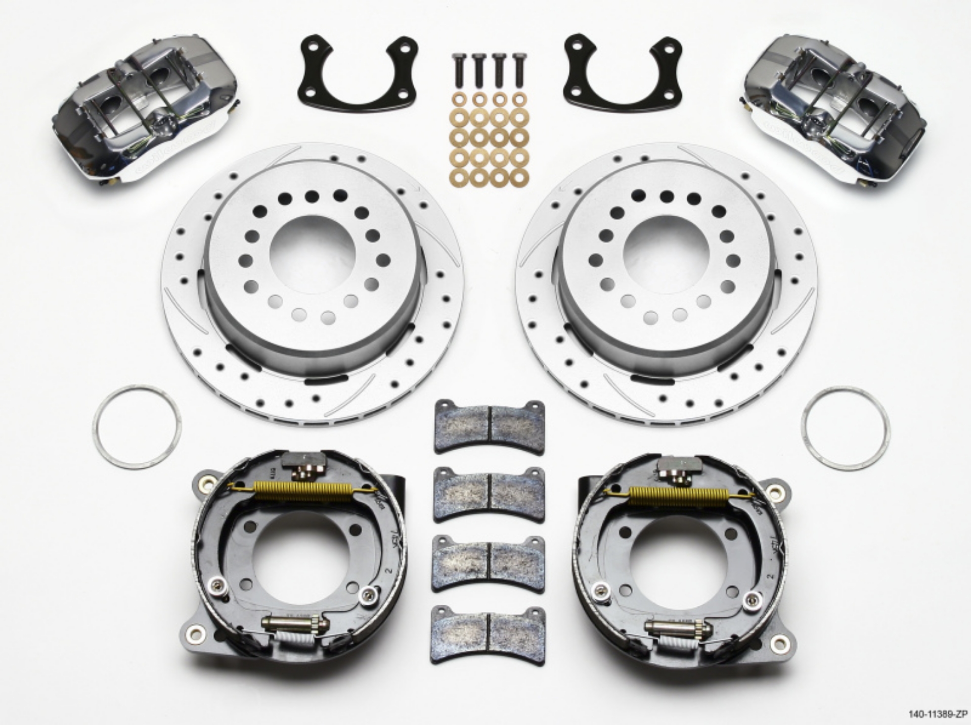 Picture of Wilwood Dynapro Low-Profile 11-00in P-Brake Kit Drill Zinc Pol New Big Ford 2-50in Offset