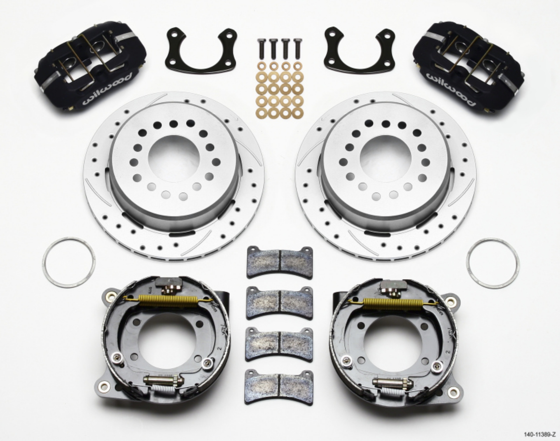 Picture of Wilwood Dynapro Low-Profile 11-00in P-Brake Kit Drill Zinc New Big Ford 2-50in Offset