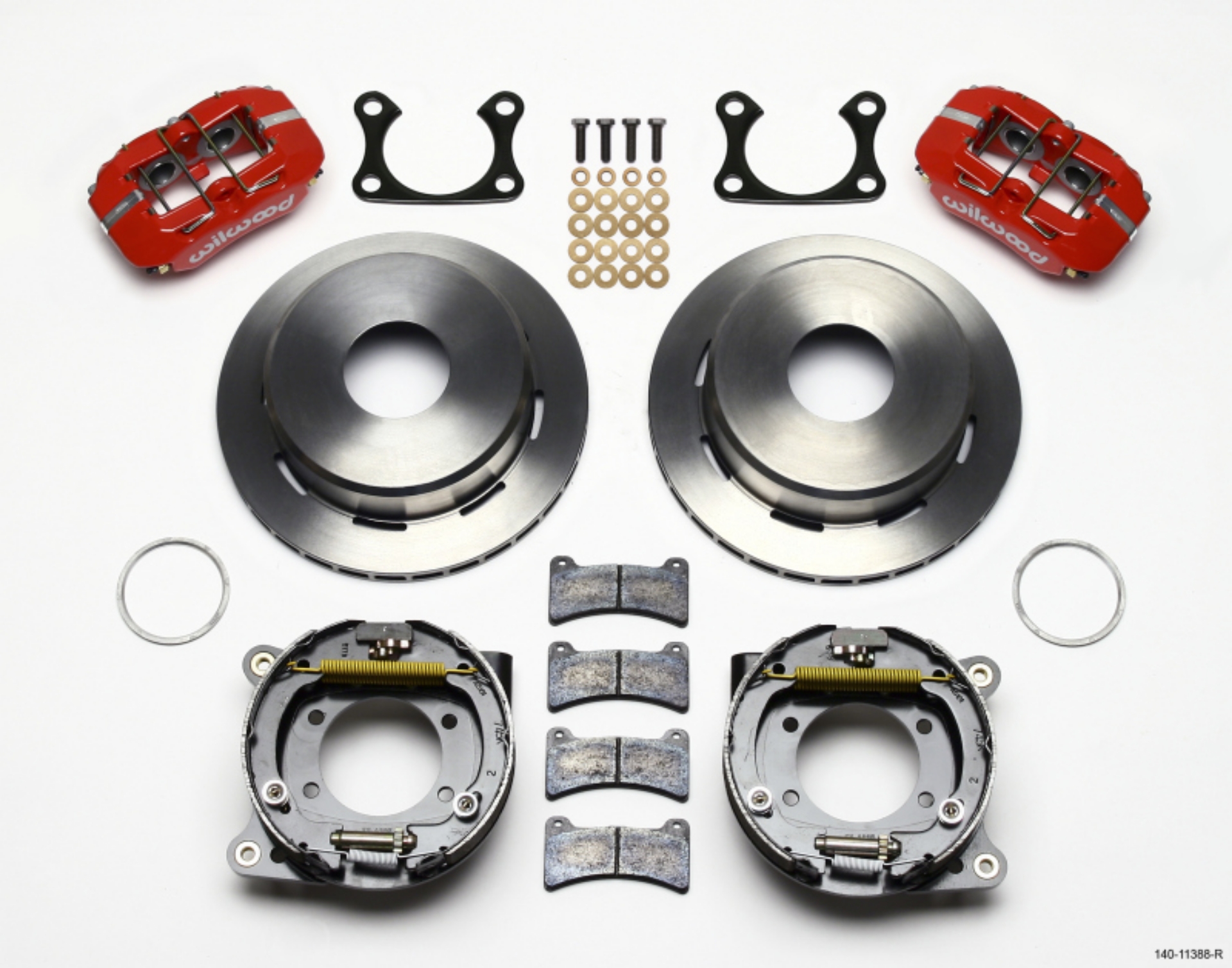 Picture of Wilwood Dynapro Low-Profile 11-00in P-Brake Kit - Red Big Ford 2-36in Offset Currie