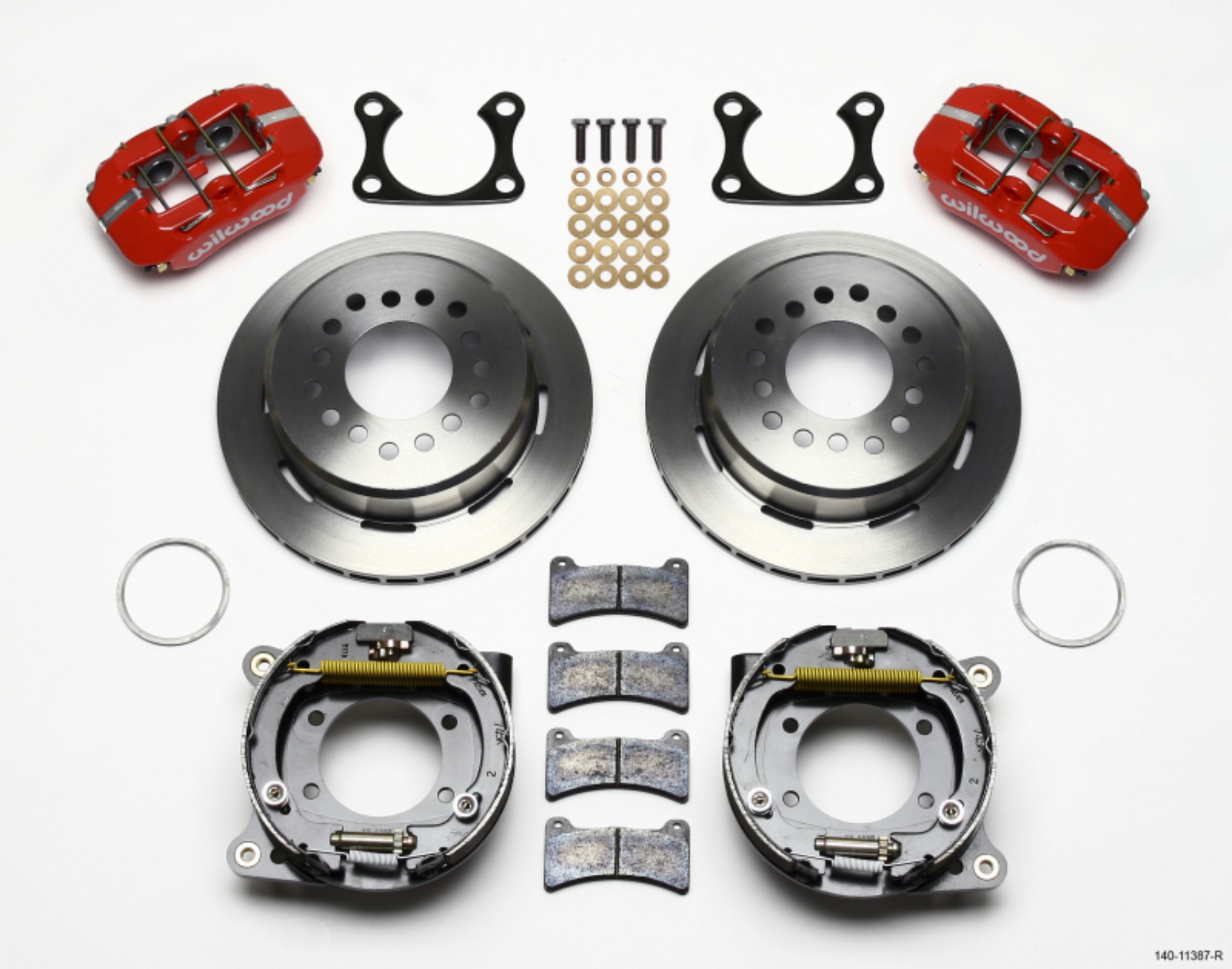 Picture of Wilwood Dynapro Low-Profile 11-00in P-Brake Kit - Red Big Ford 2-36in Offset