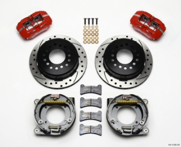 Picture of Wilwood Dynapro Low-Profile 11-00in P-Brake Kit Drill-Red Chevy C-10 2-42 Offset 5-lug