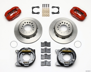 Picture of Wilwood Forged Dynalite P-S Park Brake Kit Red Chevy 12 Bolt-Spec 3-15in Bearing Staggered mt