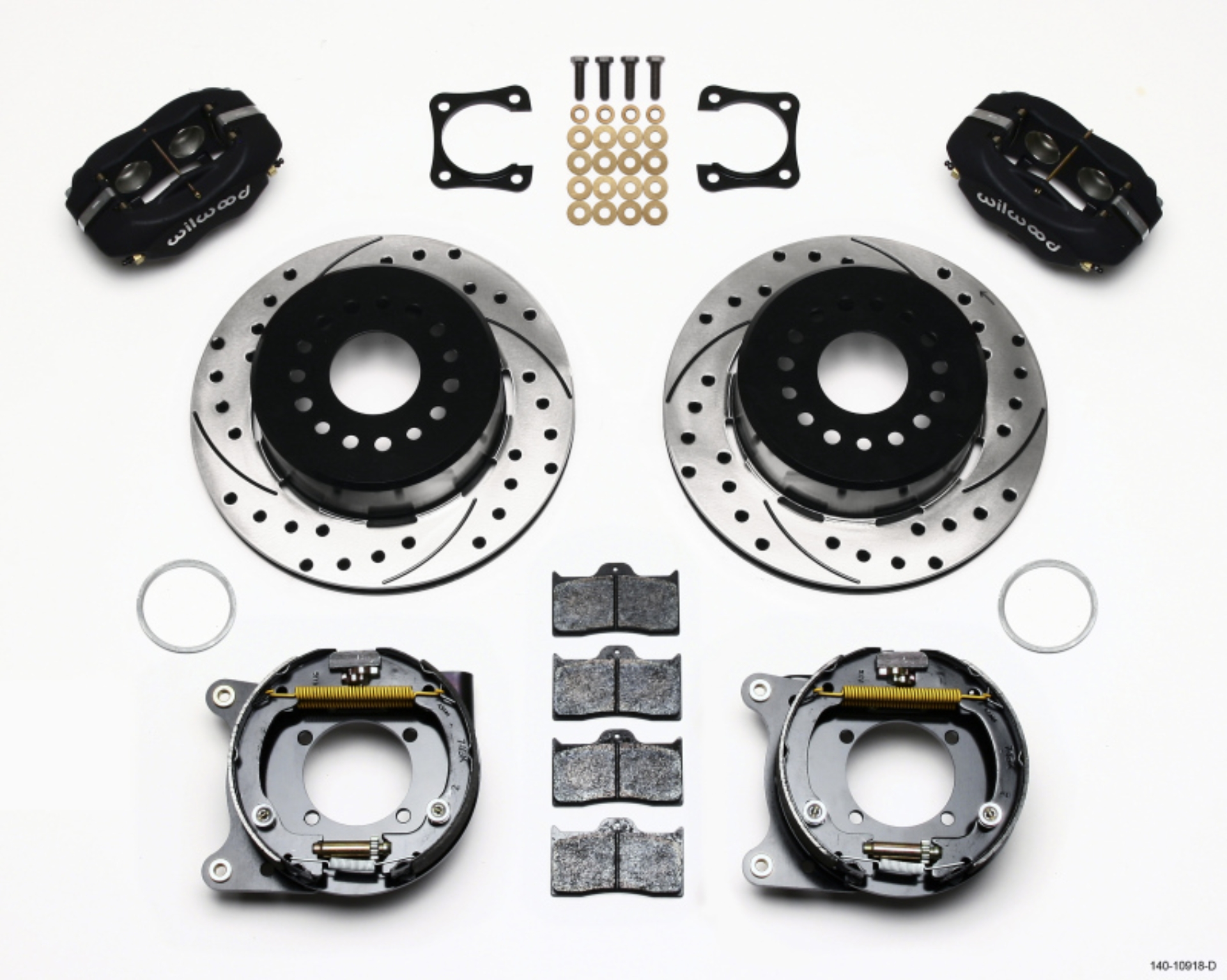 Picture of Wilwood Forged Dynalite P-S Park Brake Kit Drilled Chevy 12 Bolt-Spec 3-15in Bearing Staggered mt