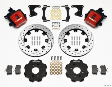 Picture of Wilwood Combination Parking Brake Rear Kit 12-19in Drilled Red Civic - Integra Drum 2-71 Hub Offset