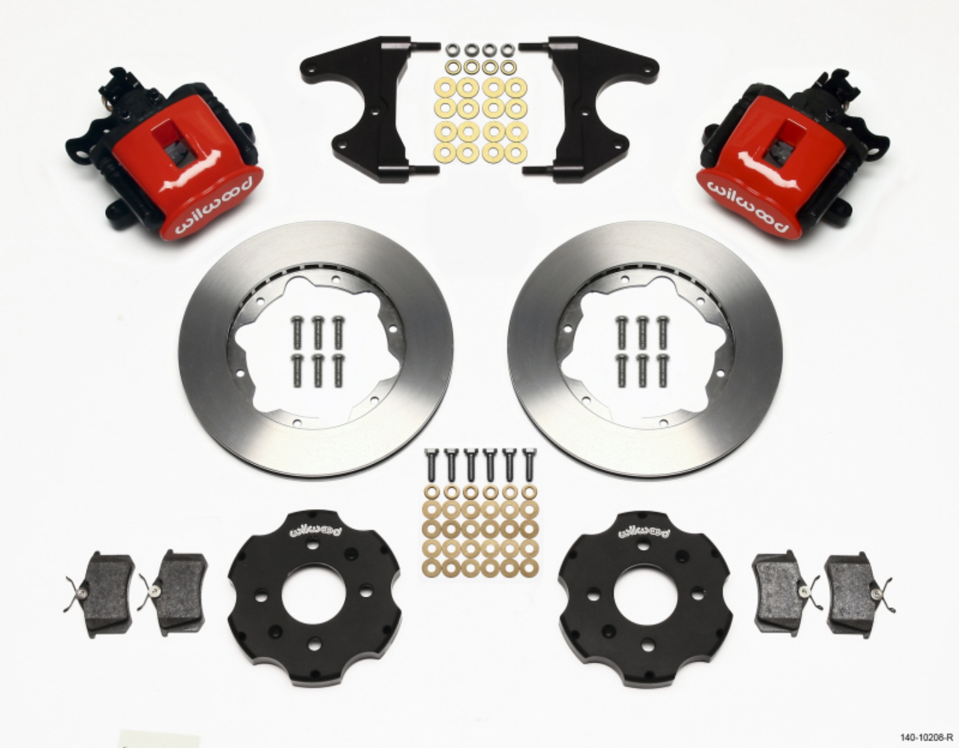 Picture of Wilwood Combination Parking Brake Rear Kit 11-00in Red Civic - Integra Drum 2-46 Hub Offset